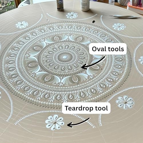 Collection of teardrop shapes created with Happy Dotting Company tools