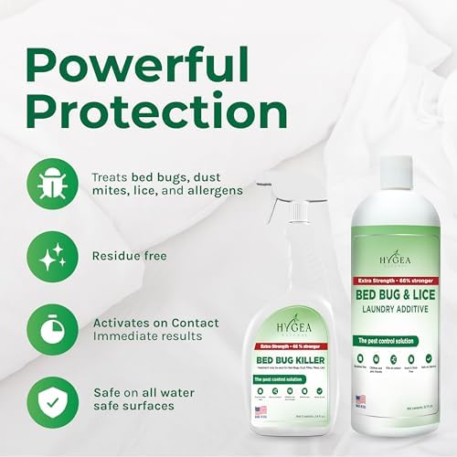 Hygea Natural 24 Fluid Ounce Extra Strength Spray for mattress treatment.