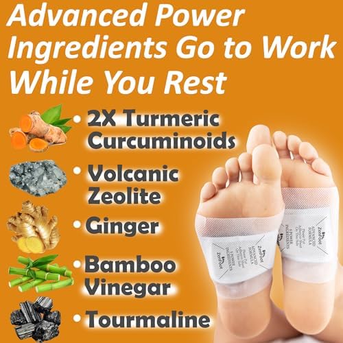All natural detox foot patches with ginger and bamboo vinegar for sleep support.
