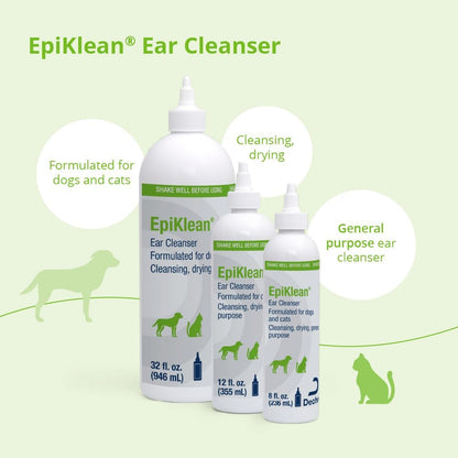 EpiKlean ear cleanser bottle next to cleaning supplies
