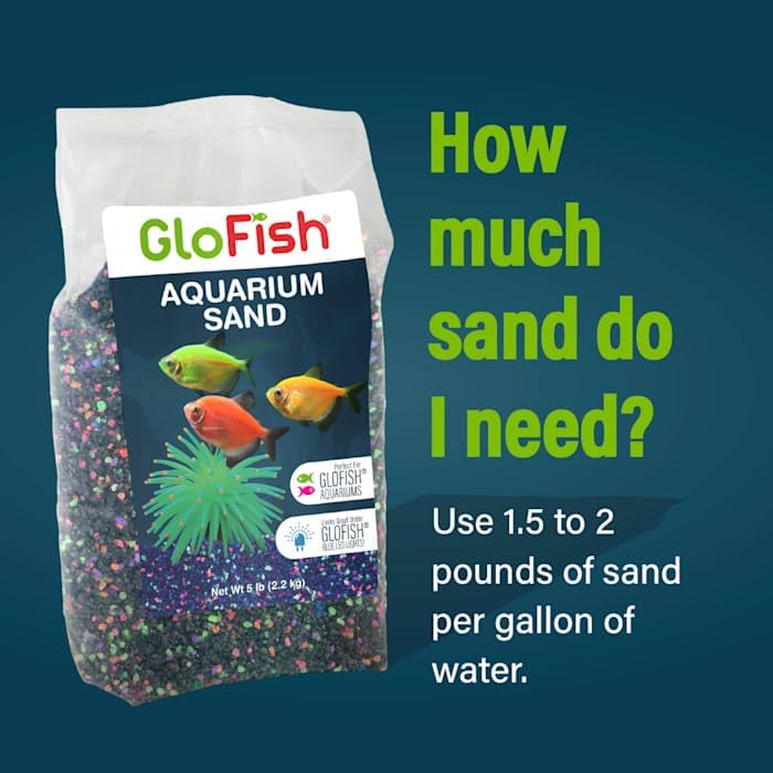 Texture and grain size of GloFish black fluorescent aquarium sand