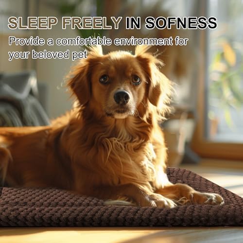 Pobopobo washable pet mattress placed neatly inside a small indoor metal dog crate.