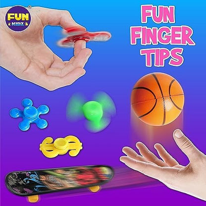 Close up of liquid motion bubbler and sensory rings from FunKidz pack.