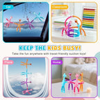 XONTEUS sensory travel toys configured into different creative sitting and standing poses.