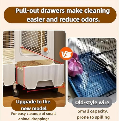 Large Multi-Level Small Animal Metal Cage Indoor Play Pen, Suitable for Ferrets, Squirrels, Guinea Pigs, Rabbits, Cats, Mice, Sugar Gliders Small Animal House and Enclosure (27.9" Lx 18.1" W x51.6 H) - Image 6