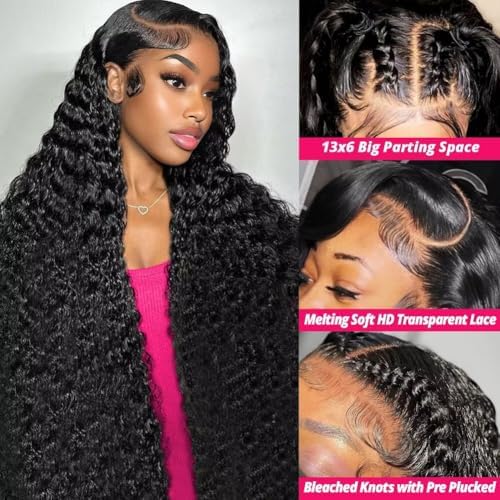 Glulaze 210 percent density curly human hair wig highlighting back profile length and volume.