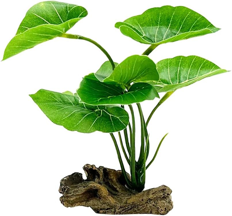 Smoothedo-Pets fish tank decor green artificial plant front view