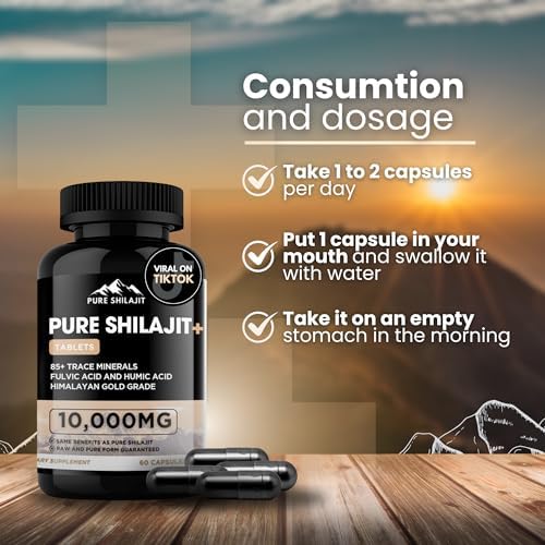 Pure Health Max authentic imported shilajit resin sixty tablets packaging displaying premium gold grade shield