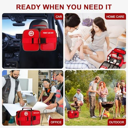 Full contents layout of the Crmea 516 piece professional emergency kit.