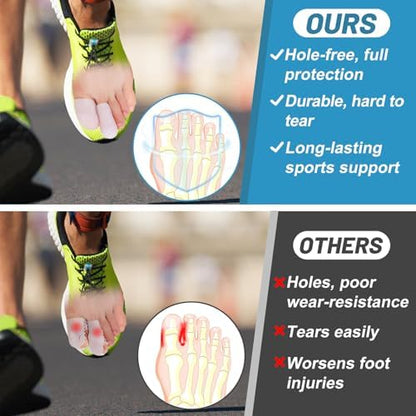 Comparison of medium and large sized gel toe sleeves for different toes.