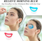 Four piece eye care tool kit in blue and pink variants