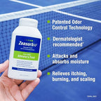 Zeasorb 2 percent Miconazole Nitrate foot powder label view
