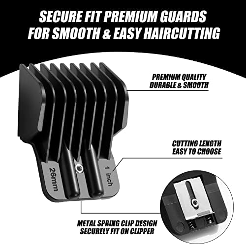 Close up view of the durable metal spring clip mechanism on the back of the Amorka clipper guard attachment.