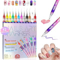 Rebissto 12 Colors Nail Art Pens Set front view