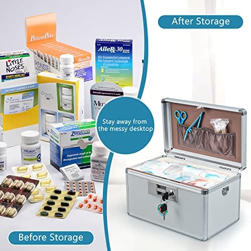 Open KYODOLED medication box showing removable tray and inner compartments