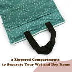 Detailed view of Mama Koala bag dual zippered compartments