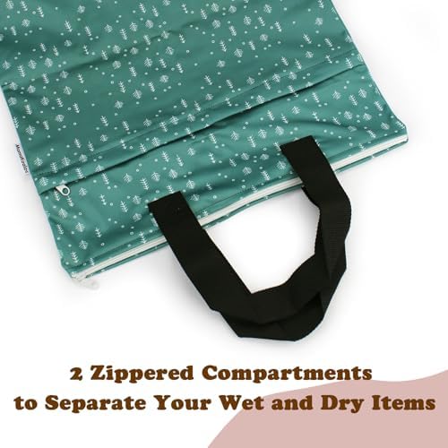Detailed view of Mama Koala bag dual zippered compartments