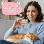 Netholid colorful cat shape fidget keyboard close up showcasing the removable pastel keys.