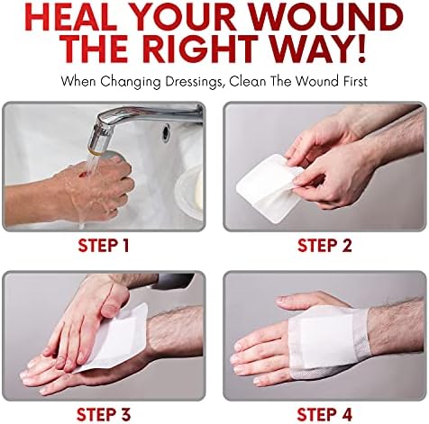 Back label specifications and product information for Healqu sterile bordered gauze wound dressing.