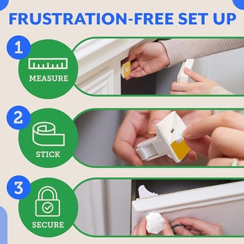 Magnetic Cabinet Locks for Babies (20 Pack Locks with 3 Keys), Eco Baby Baby Proofing Cabinet Locks, Child Locks for Cabinets Drawers Doors, Easy Installation No Tools Required - Image 4