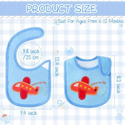 Close up of 2ooya infant food bib showing the adjustable hook and loop closure mechanism