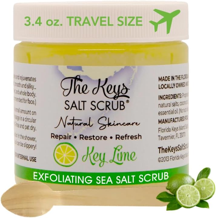 The Keys Salt Scrub Key Largo Flowers and Gifts jar front view