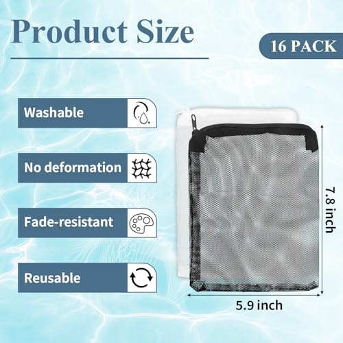 Close up view of the rust proof plastic zipper on the Okxiri nylon aquarium filter net.