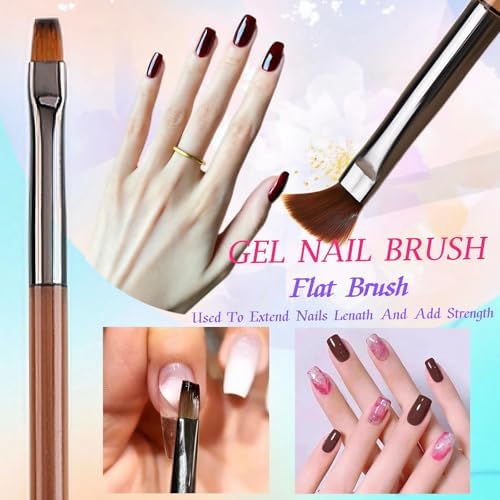 Close up of Lykjdnz nail art liner brush tips for fine detailing.
