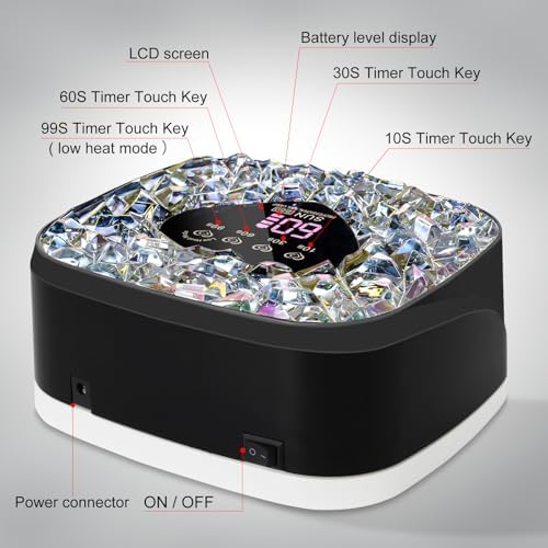 Limegirl nail dryer light beads showing dual light source