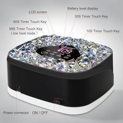 Limegirl nail dryer light beads showing dual light source