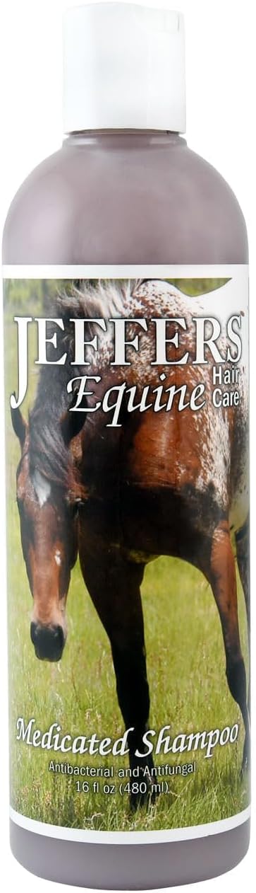 Jeffers Equine Antibacterial and Antifungal Medicated Horse Shampoo 16 Fluid Ounce bottle