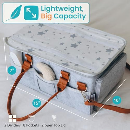 Home For Each diaper caddy showing interior waterproof lining