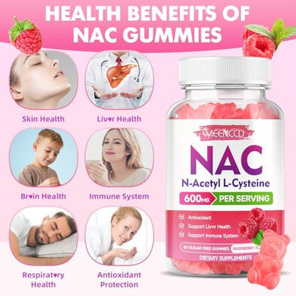 Back label of Meenccd NAC Gummies showing ingredients