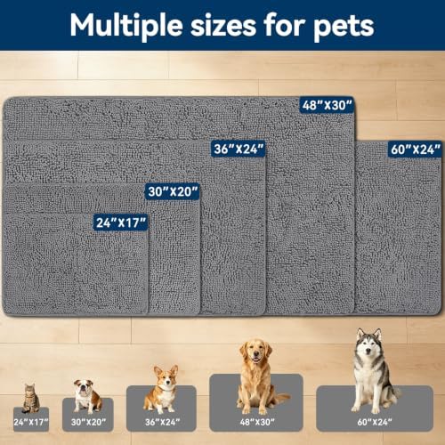 Bcoimo super absorbent pet mat catching water spills near a dog feeding station