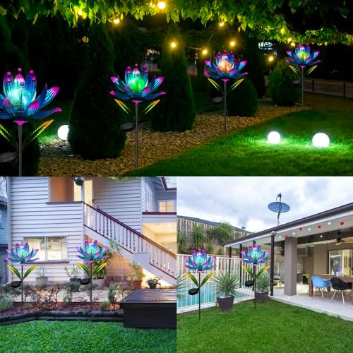 Nefelibate outdoor wind spinner in landscaped flower garden