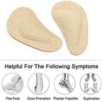 Beige adhesive arch inserts for flat feet pain relief