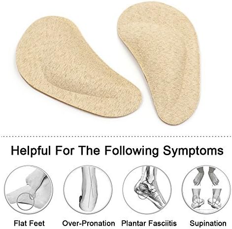 Beige adhesive arch inserts for flat feet pain relief