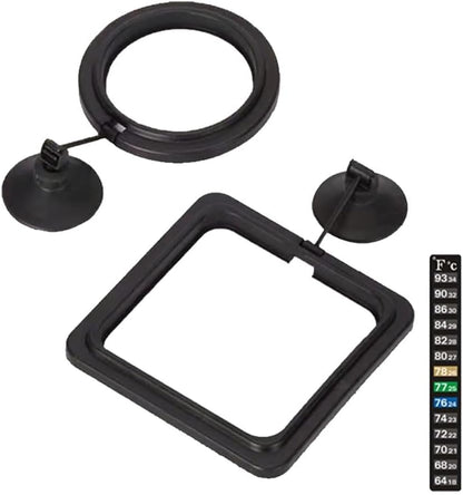 Fish Feeding Ring, Fish Safe Floating Food Feeder Circle Blue, with Suction Cup Aquarium, Square and Round Shape Fish Tank Towels - for Guppy, Betta, Goldfish, Etc (1 Circle) - Image 10