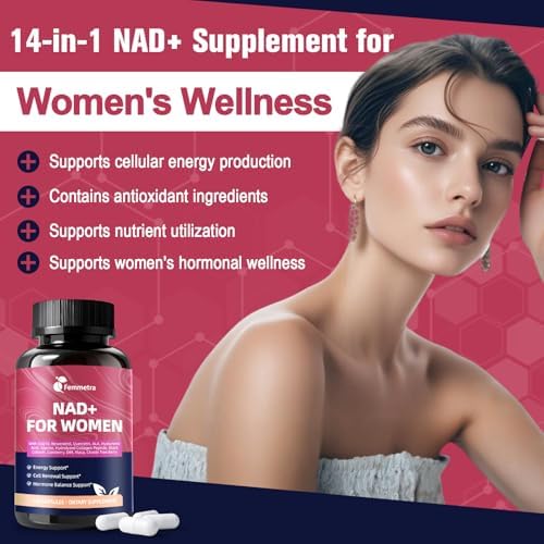 Femmetra NAD+ Supplements for Women | NAD Resveratrol for Cellular Energy, DIM & Cranberry for Hormone Balance & Estrogen Balance | Non-GMO, 120 Capsules - Image 3