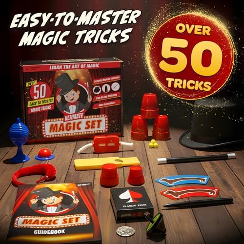 Child wearing bloonsy magician costume performing card tricks