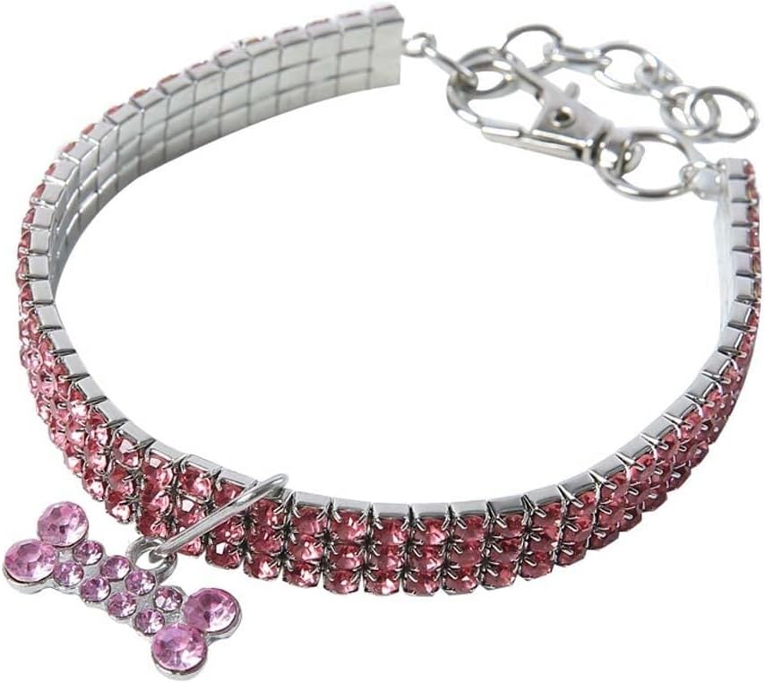 SUPVOX luxury diamond pet collar on white background