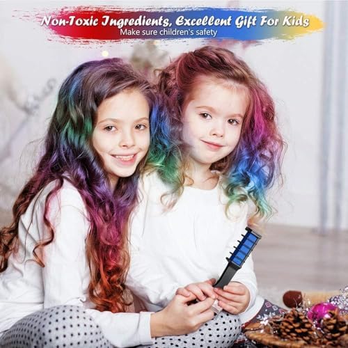 Drying hair with a hairdryer after using the temporary dye marker comb set