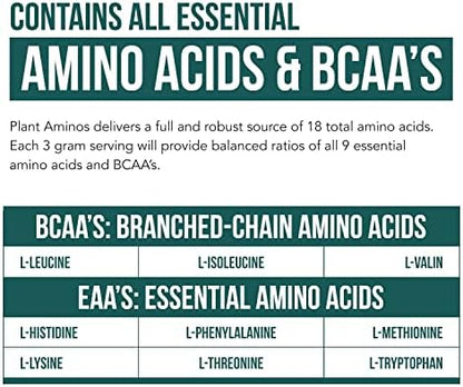 Triquetra Health Plant Aminos nutritional profile and serving size information