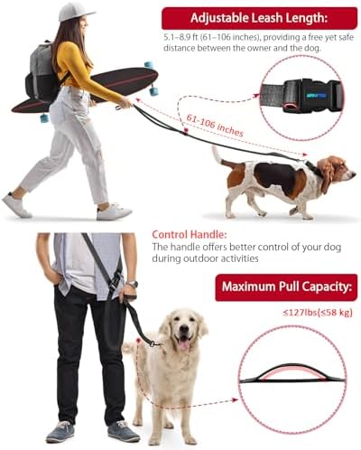 WANFIRE running dog leash worn as a crossbody strap by a jogger.