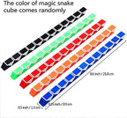 Assorted dual-tone mini plastic puzzle cubes folded into various geometric shapes