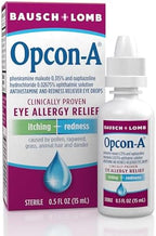 Opcon-A Antihistamine and Redness Reliever Eye Drops 15 mL bottle for seasonal allergy relief