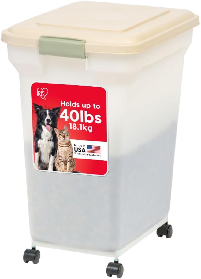 IRIS USA Dog Food Storage Container 58 Lb, Airtight Large Pet Food Storage Bin with Wheels, for Dog Cat Bird Chicken Food, Holds Up to 58 lbs, Keep Fresh, BPA Free, Made in USA, Black - Image 15