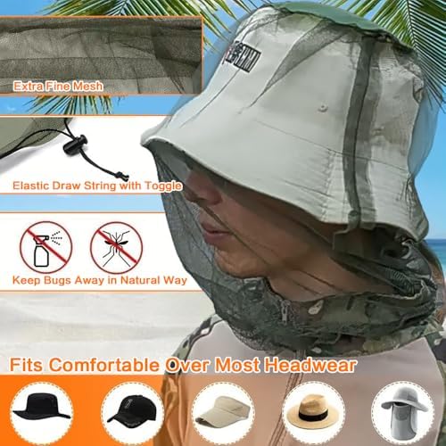 Venterior bug net hat folded for easy storage