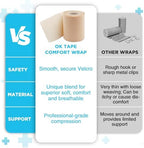 OK TAPE packaging displaying the 4 inch by 4 feet product dimensions.