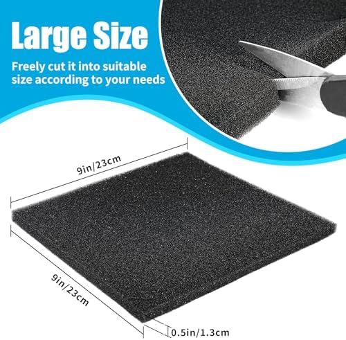 Aquaneat black biological filtration sponge pad side view showing thickness